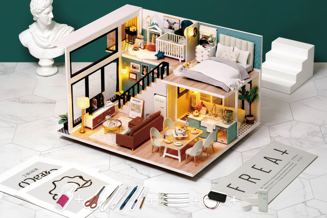 Handmade Miniature LED Dollhouse