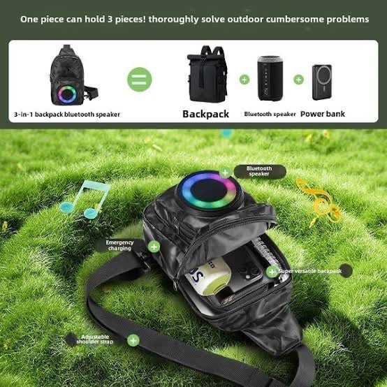 NomadBeat 3-in-1 Pro – Bluetooth Speaker + Powerbank + LED | Travel Essential