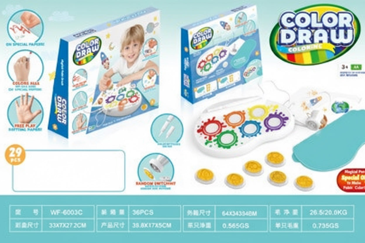 Color Draw Gear Painting & Drawing Kit for Kids – Creative Art & Craft Toy with Gears and Paints