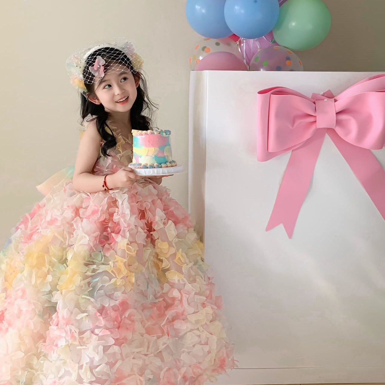 Children's Catwalk Dress 2026 New Dopamine Style Little Girl Puffy Princess Dress Girl's Birthday Party Dress