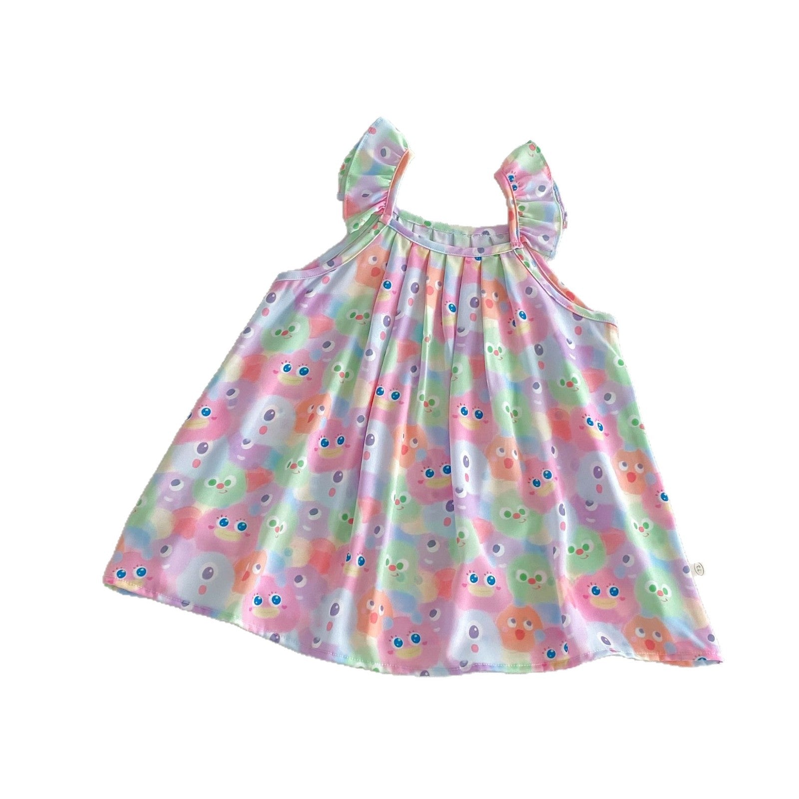 Girls' Super Cute Suspender Dress 2026 New Summer Korean Style Full-Print Little Monster Dress Children's Thin Dress