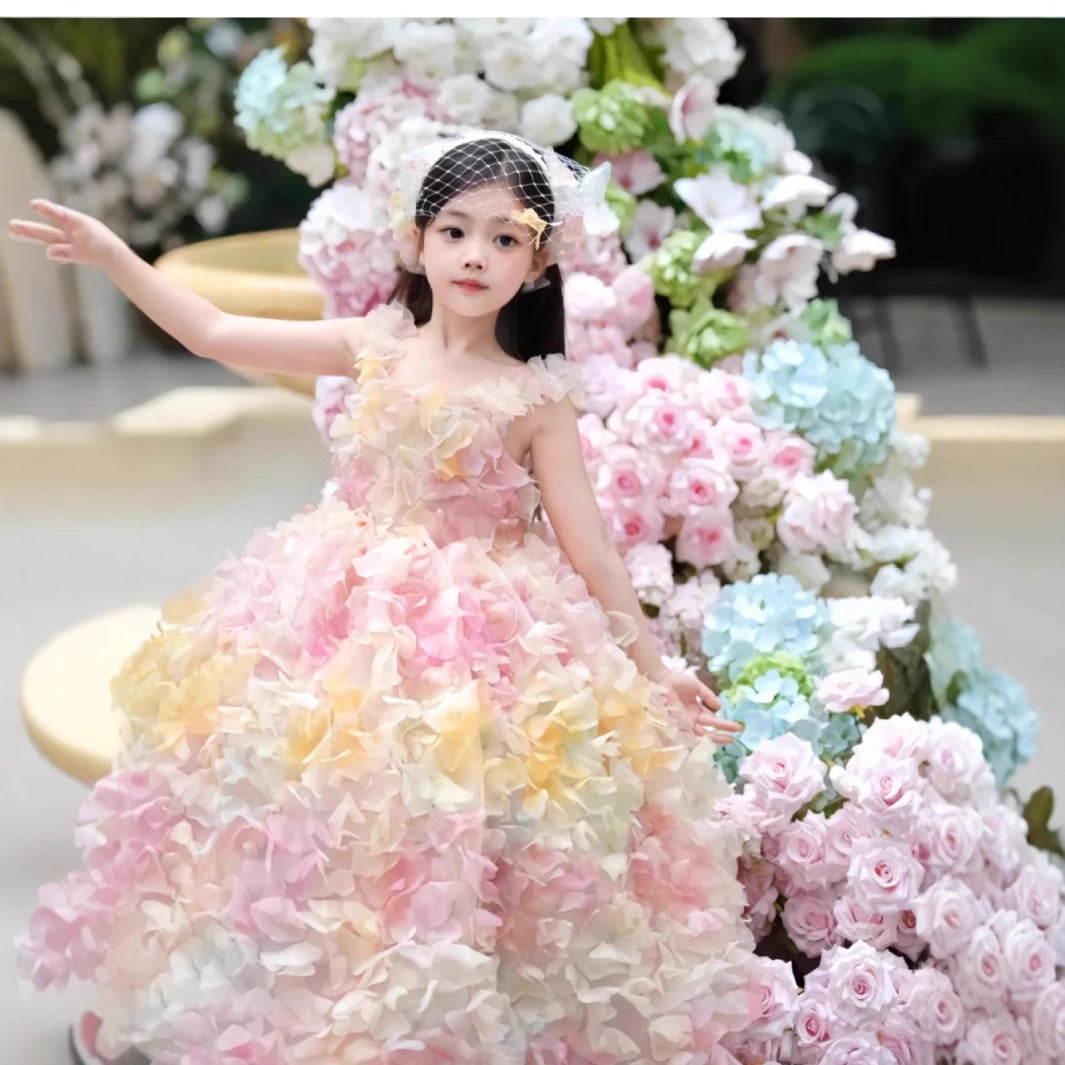 Children's Catwalk Dress 2026 New Dopamine Style Little Girl Puffy Princess Dress Girl's Birthday Party Dress