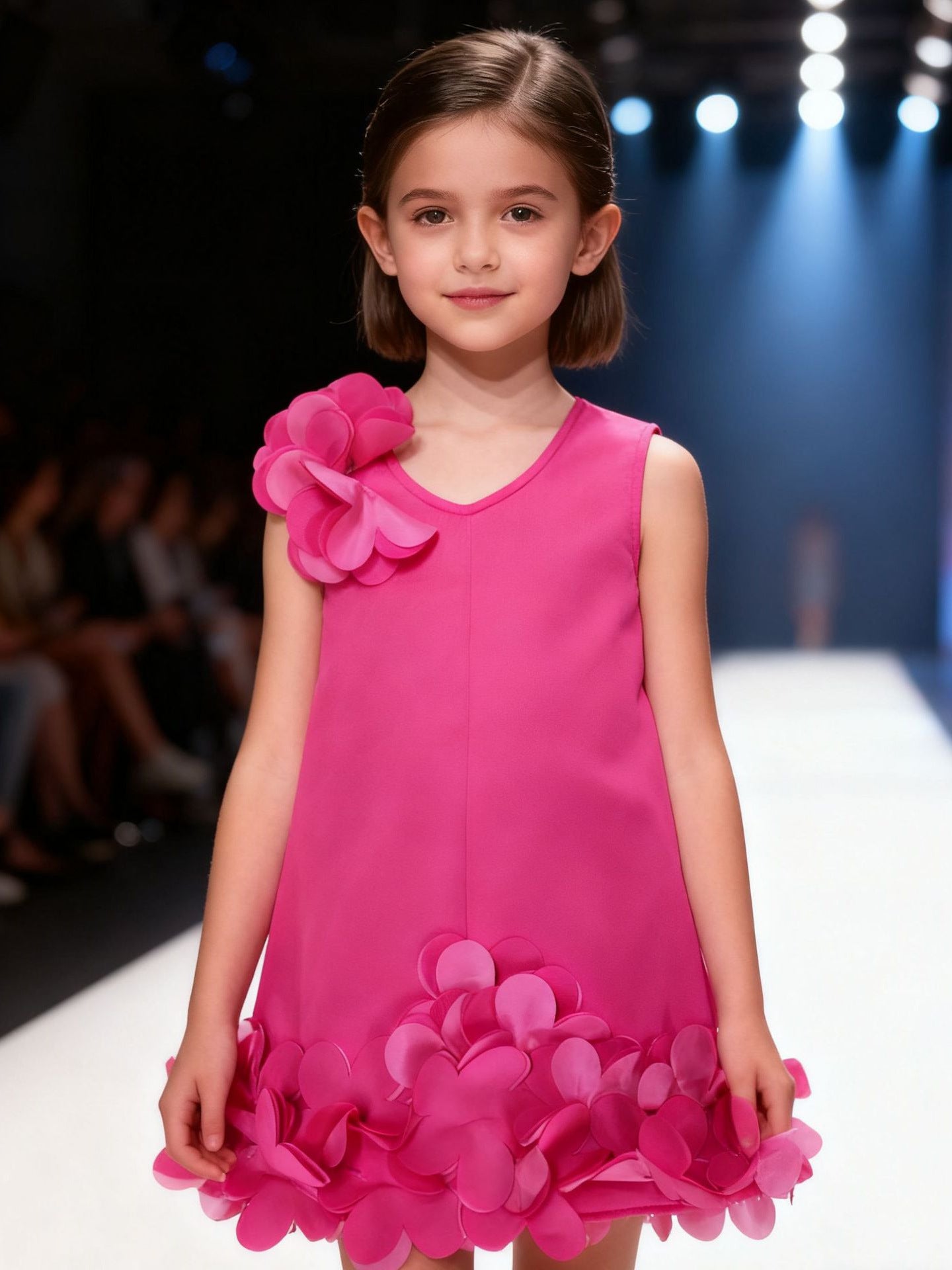 New Kidsren's 3D Flower Dress Cute Little Girl Vest Style Straight Princess Dress Sweet