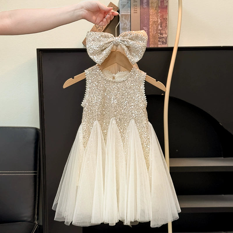 Girls' Sequined Princess Dress 2026 Summer New Style Children's Formal Dress Summer Fashionable Girl's Sleeveless Dress