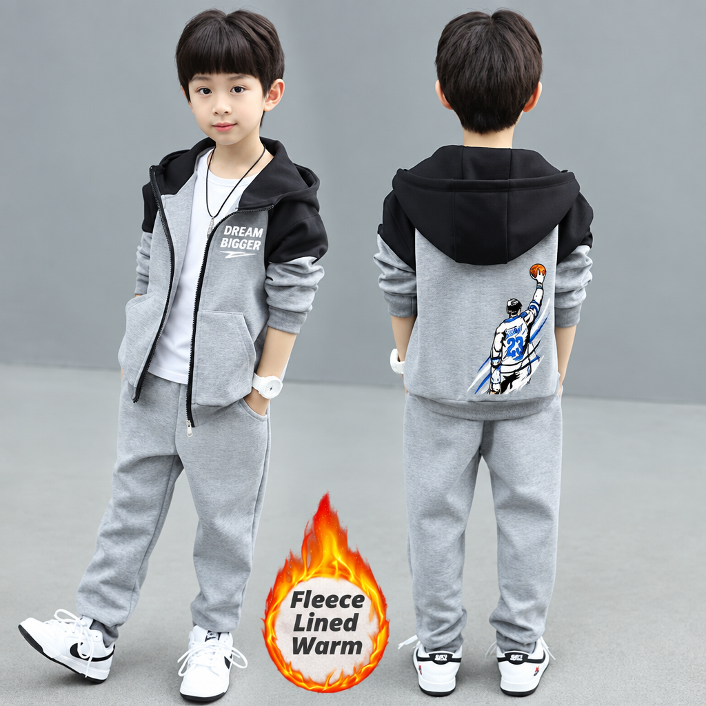 Boys' Hooded Tracksuit Set – Jacket & Pants