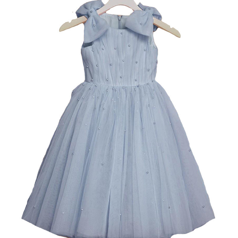 Girl's Little Dress Cello Piano Host Dress Children's Birthday Party Wedding Dress Princess Dress