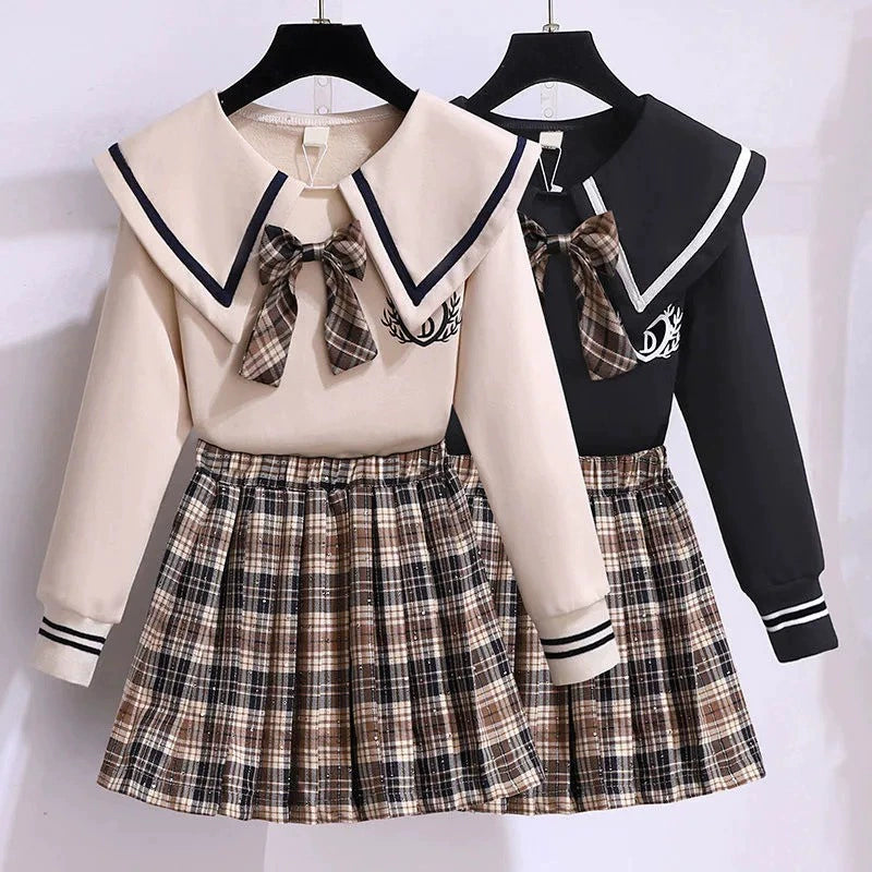 Girls' Sweatshirt Set Autumn New Spring and Autumn Thin Autumn Children Girls' Stylish Little Girl Fashion Dress