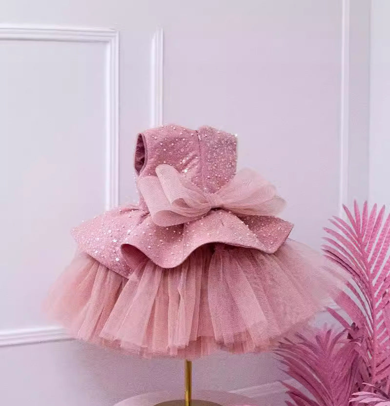 Girl's Dress Spring and Autumn Children's Piano Performance Dress Princess Dress Little Girl's Birthday Flower Girl's Wedding dress