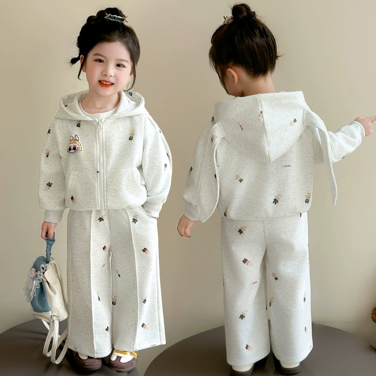 Girls' Cartoon Outfit Spring and Autumn 2025 New Stylish Hooded Sports Cardigan Jacket for Baby Girls