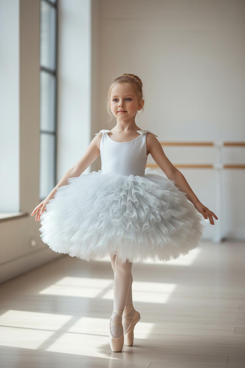 Girls' Fluffy Gauze Cake Dress — Mesh Flower Girl & First Birthday Princess Dress for Kids