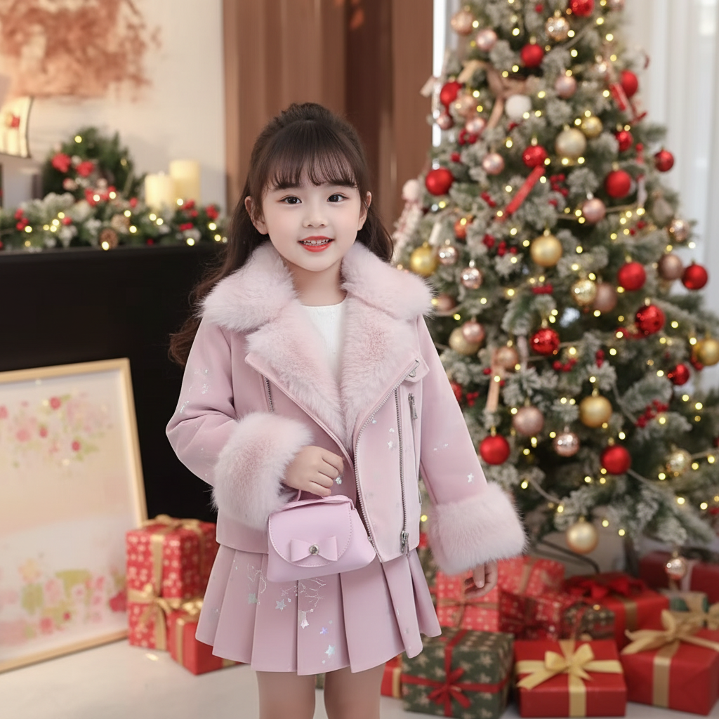 Thickened Jacket Pleated Skirt Two-Piece Set