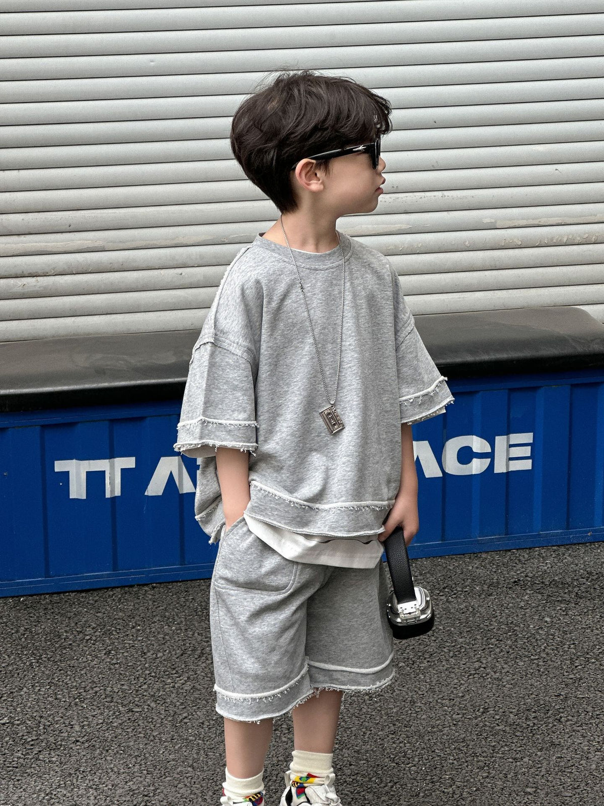 Zhilili Children's Clothing Boys' Suit 2026 Summer New Style Children's Short-Sleeve Top and Baby Boy Pants Two-Piece Set