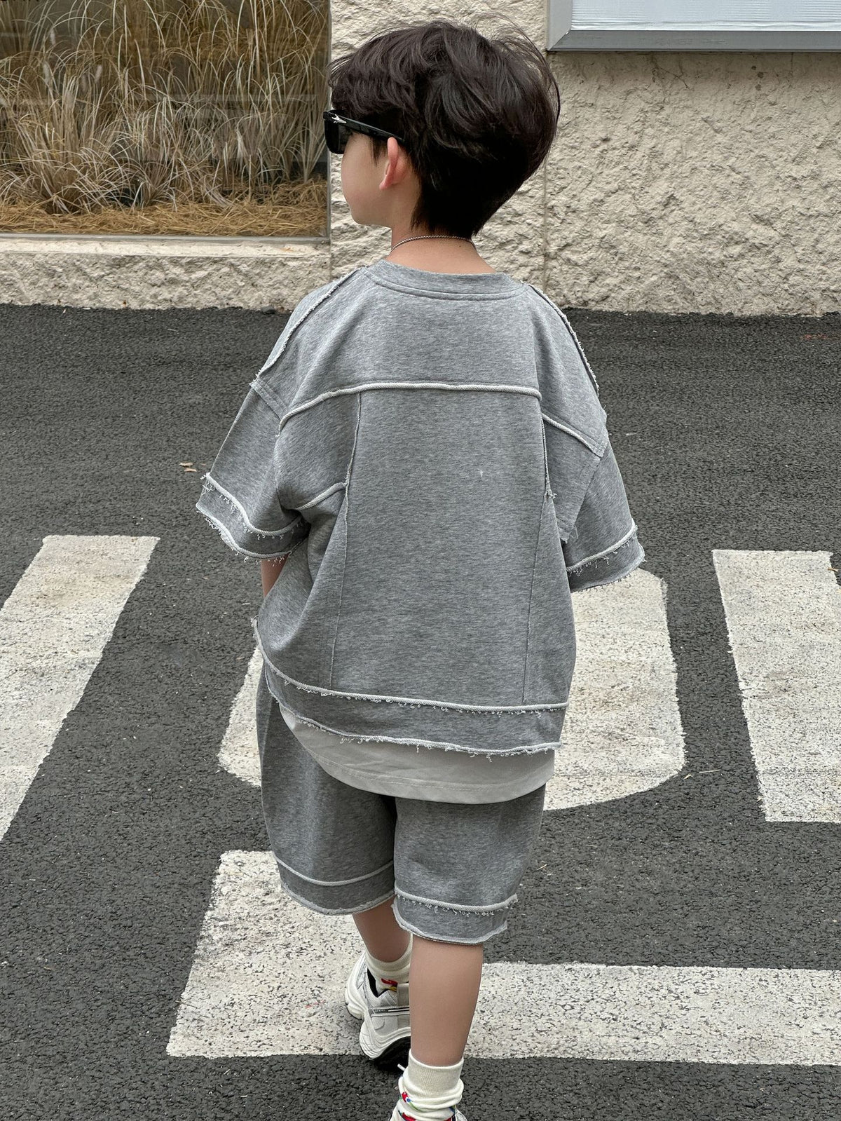 Zhilili Children's Clothing Boys' Suit 2026 Summer New Style Children's Short-Sleeve Top and Baby Boy Pants Two-Piece Set