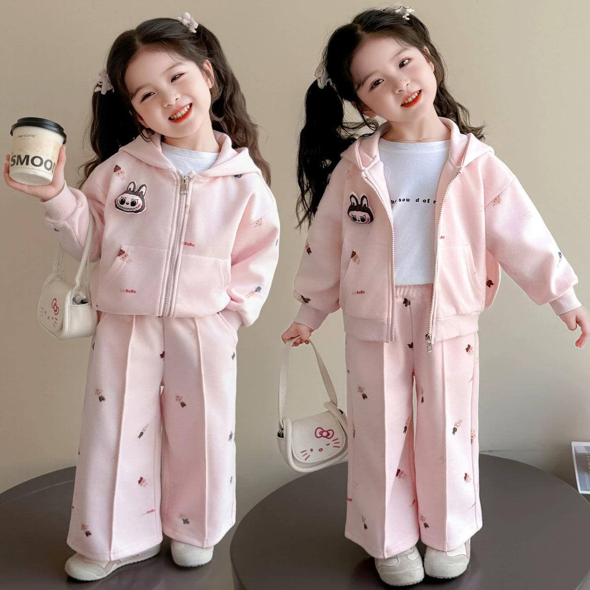 Girls' Cartoon Outfit Spring and Autumn 2025 New Stylish Hooded Sports Cardigan Jacket for Baby Girls