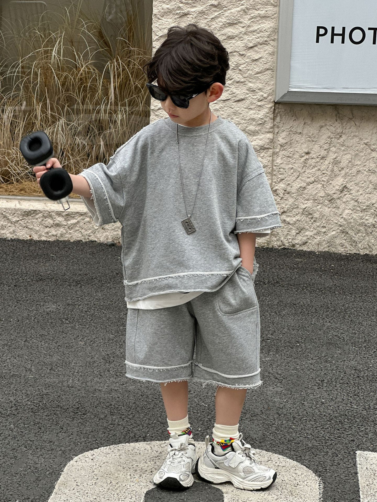 Zhilili Children's Clothing Boys' Suit 2026 Summer New Style Children's Short-Sleeve Top and Baby Boy Pants Two-Piece Set