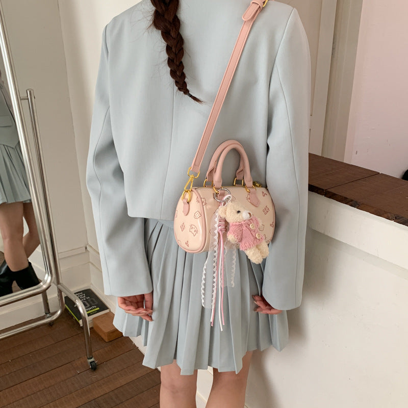 Cross-Border Women's Bags, New Korean Niche Embossed Cat Handbags, Fashionable Girls' Parent-Child Socialite Pillow Crossbody Bags
