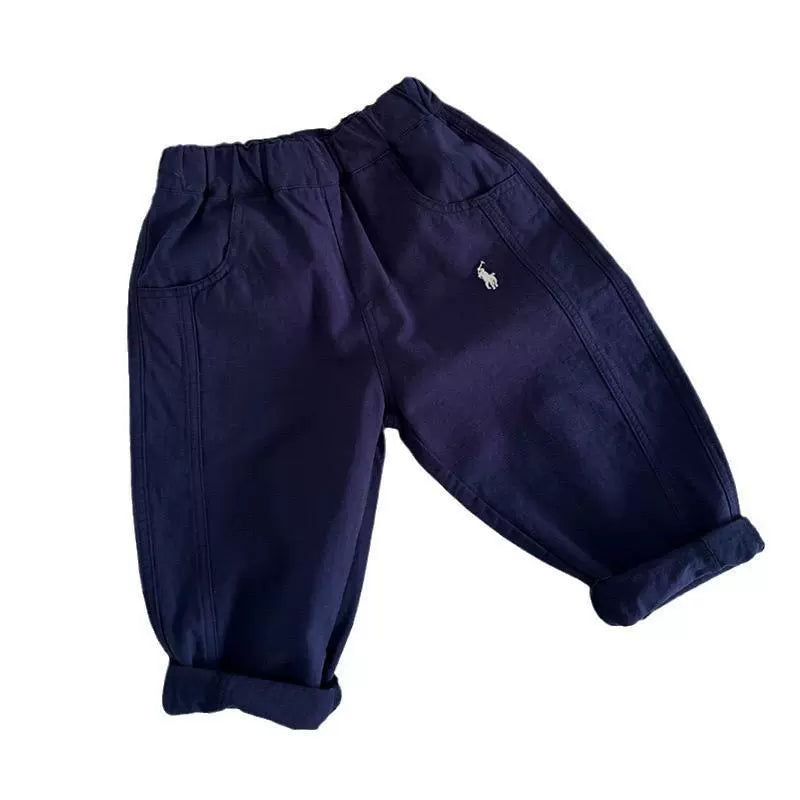 Children's Autumn Casual Pants for Boys 2026 New Style Long Pants for Toddlers Stylish Solid Color Straight Pants for Girls Pure Cotton