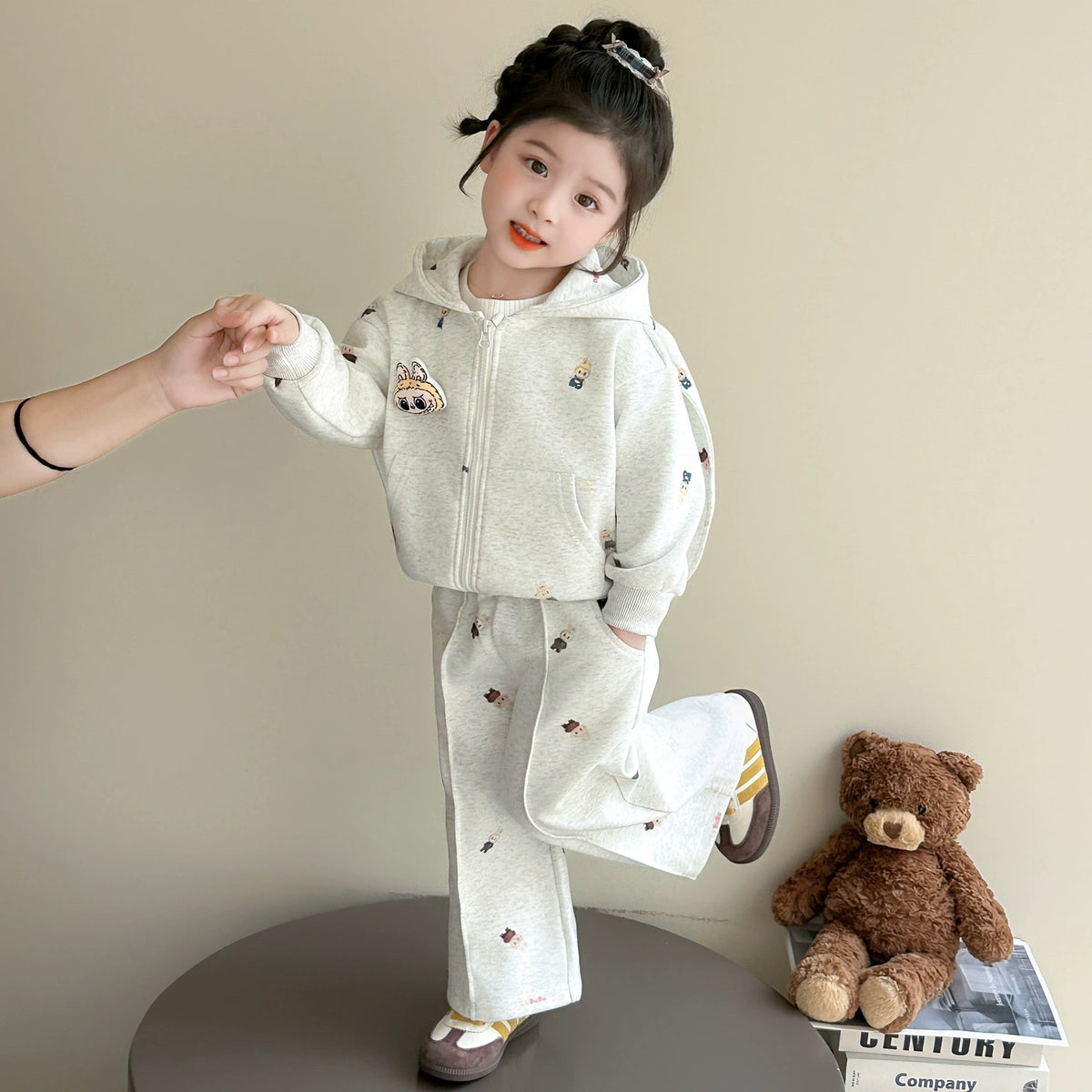Girls' Cartoon Outfit Spring and Autumn 2025 New Stylish Hooded Sports Cardigan Jacket for Baby Girls