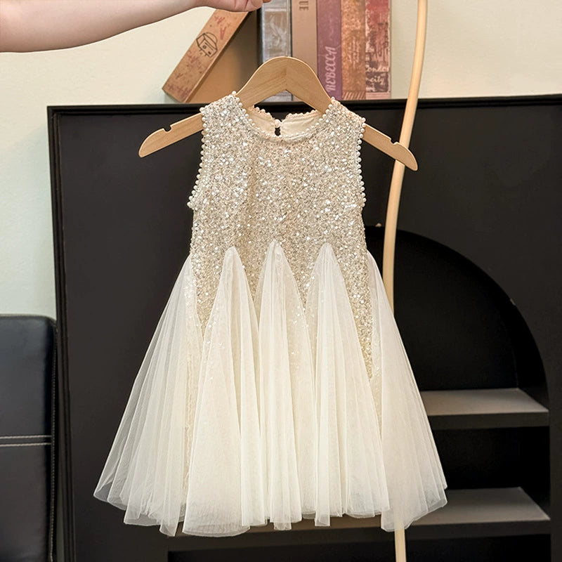 Girls' Sequined Princess Dress 2026 Summer New Style Children's Formal Dress Summer Fashionable Girl's Sleeveless Dress