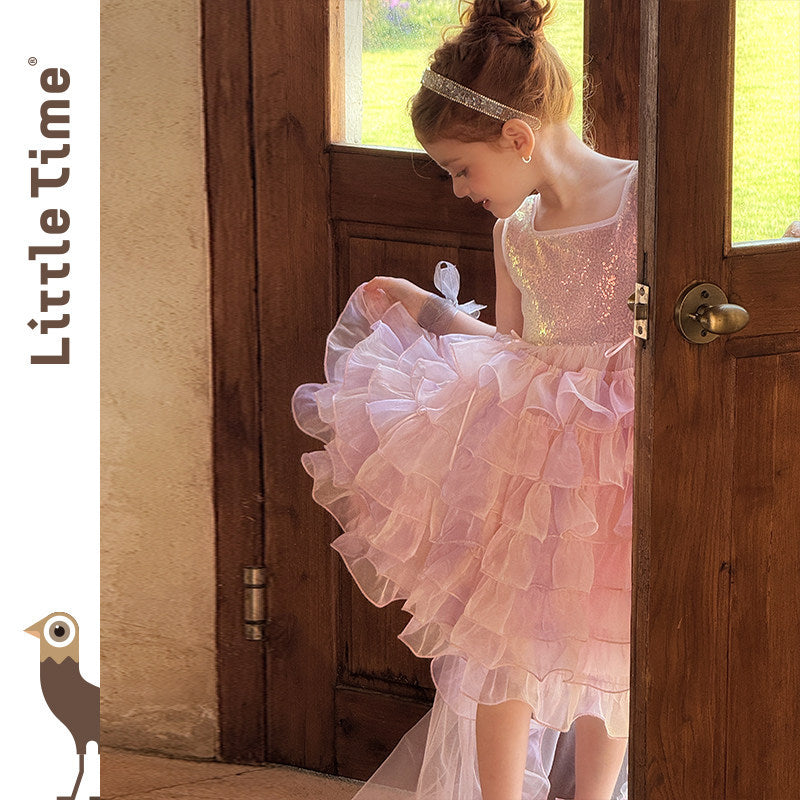 Disney-Inspired Girls' Gradient Cake Princess Dress - Spring/Summer 2026 Collection