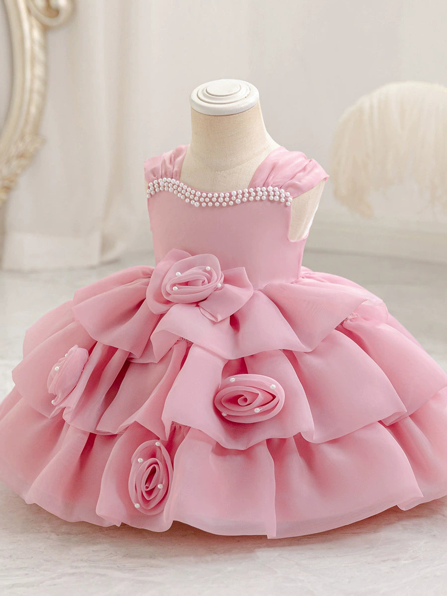 Girls' Princess Skirt Cross-border Western-style High-end Party Performance Clothing Small and Medium-sized Children's Pontoon Skirt Baby Children's Clothing Children's Dress