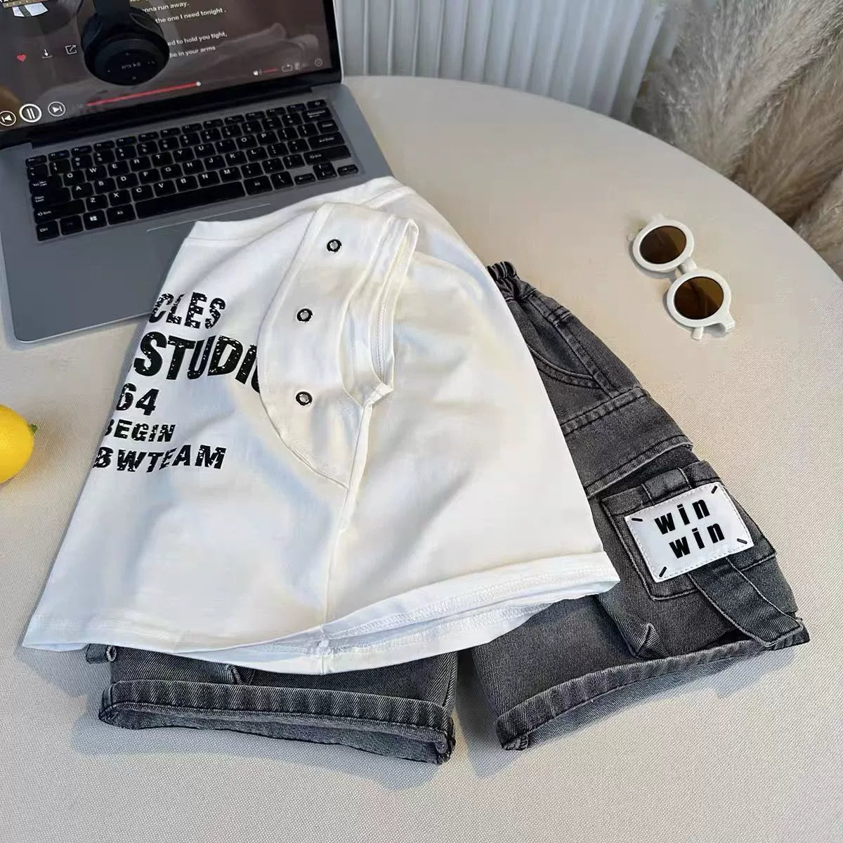 Boys' Summer Thin Outfit Children's Clothing Cool Stylish Toddler Summer Clothes Baby Summer Trendy Fashionable Children's Wear