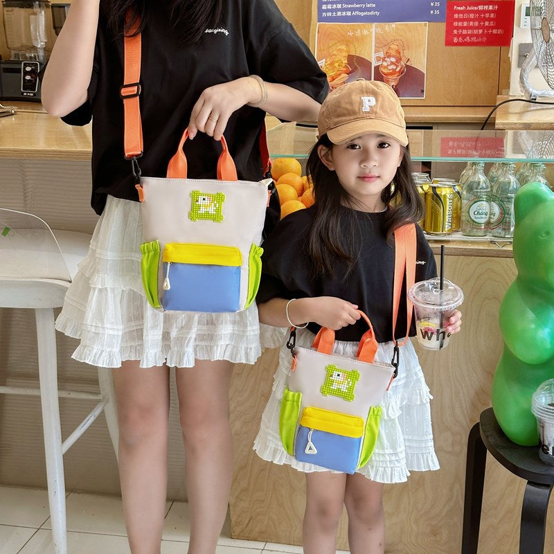 Parent-child Color Crossbody Bag Internet Popular Outdoor Sports Shoulder Bag Creative Practical Travel All-match Mother Children's Bag