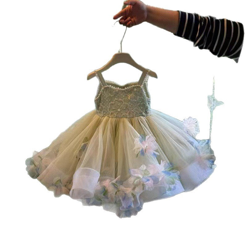 Lolita Girls' Princess Dress 2026 New Forest Style Cute Strapless Puffy Tulle Daily Children's Dress Cross-Border Supply