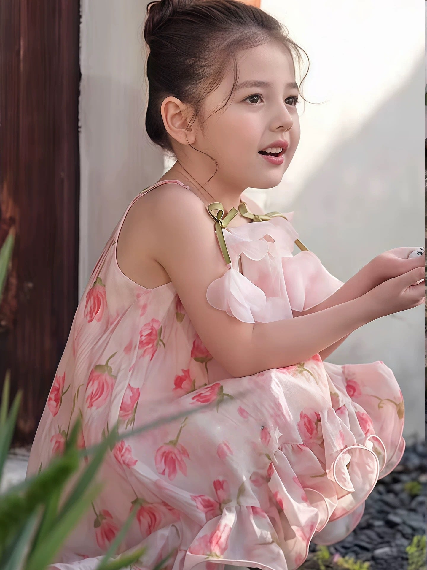 Foreign Trade Style Girls' Dress, New Summer Model, Children's Princess Dress, Stylish Girl's Dress, Girls' Floral Dress
