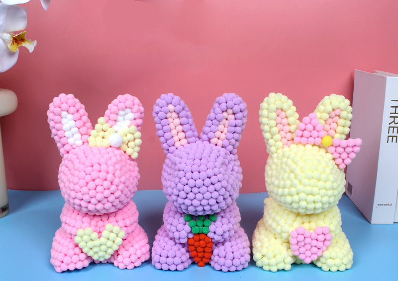 Fur Ball Bunny High School Autumn Festival Kids' Creative DIY Handmade Material Package