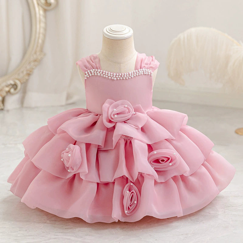 Girls' Princess Skirt Cross-border Western-style High-end Party Performance Clothing Small and Medium-sized Children's Pontoon Skirt Baby Children's Clothing Children's Dress