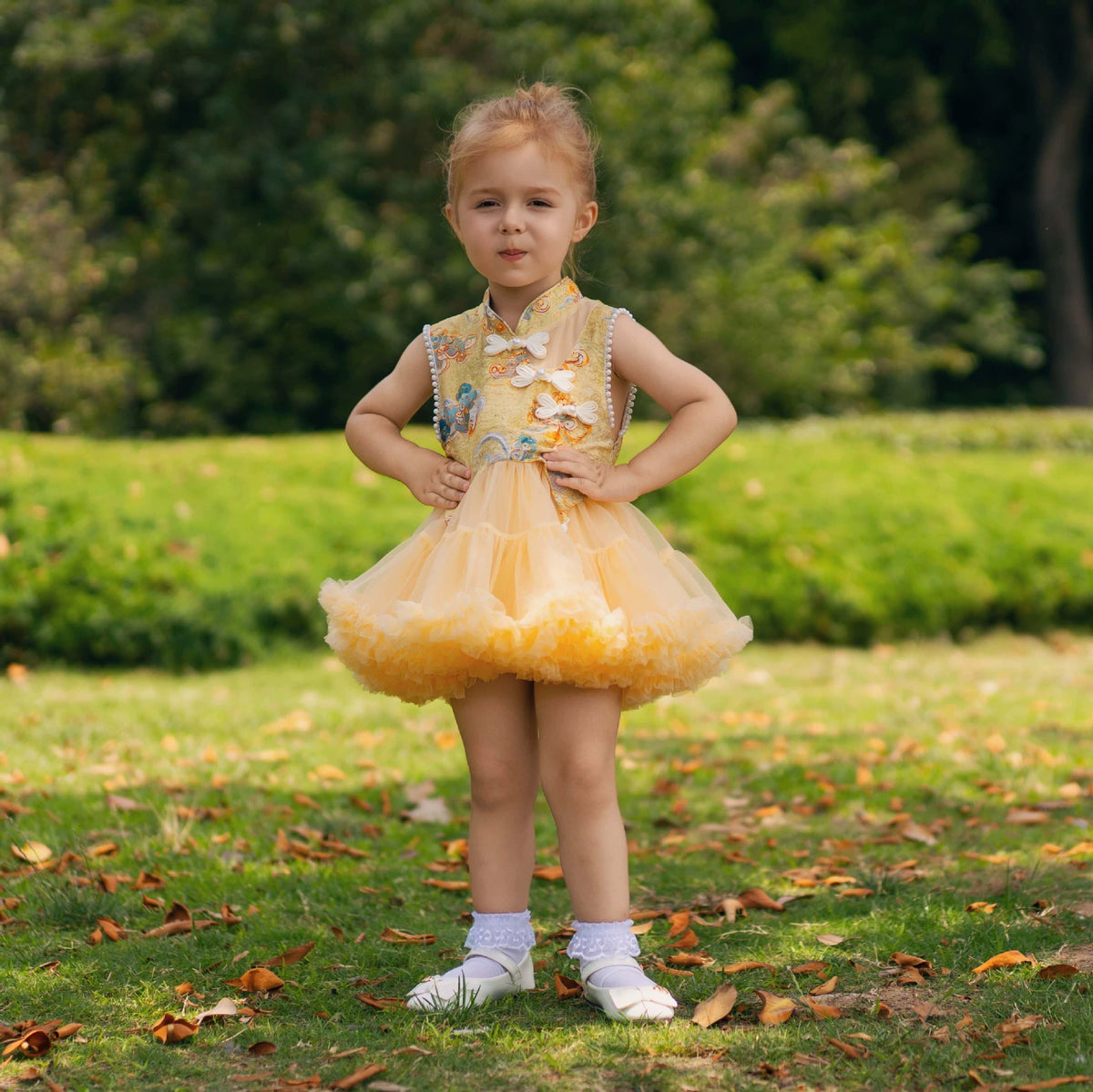 Children's New National Style Tutu Skirt One-Piece Puffy Skirt for Baby Girls Summer Cute Vest Princess Skirt for Girls