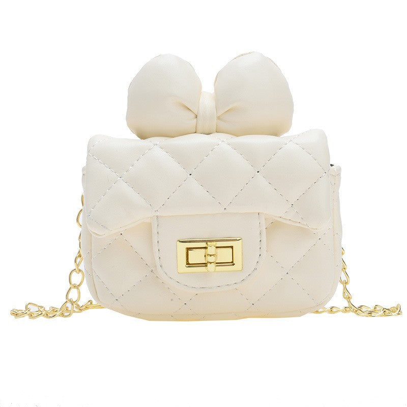 Autumn New Korean Version Mini Shoulder Bag for Children and Girls Bow Chain Crossbody Small Bag Family Bag Women's Bag
