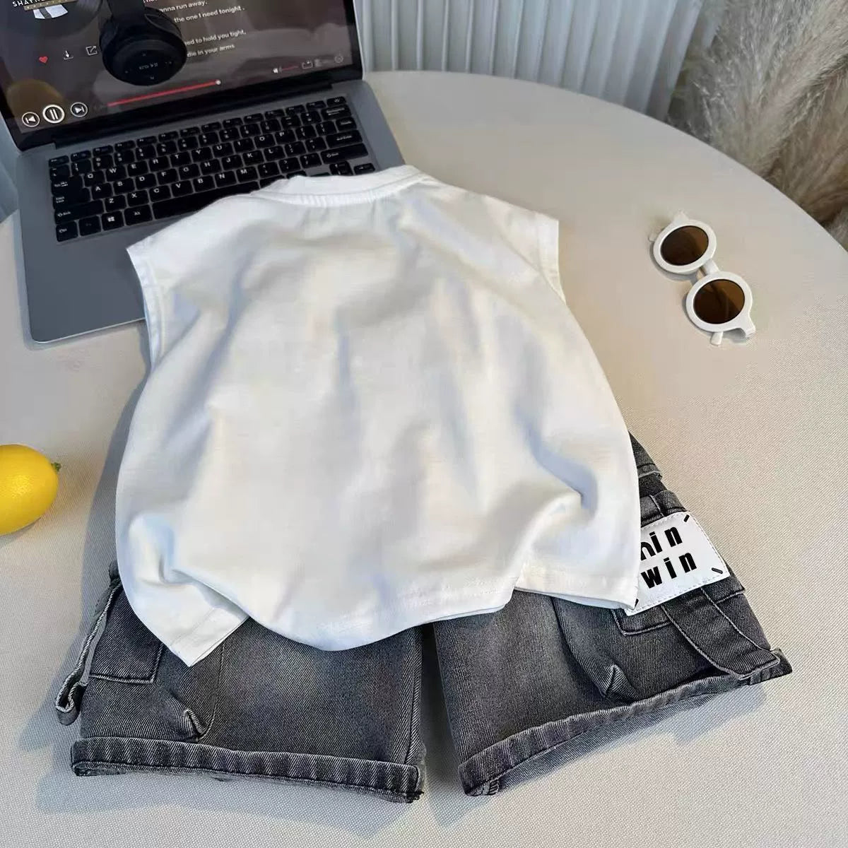 Boys' Summer Thin Outfit Children's Clothing Cool Stylish Toddler Summer Clothes Baby Summer Trendy Fashionable Children's Wear