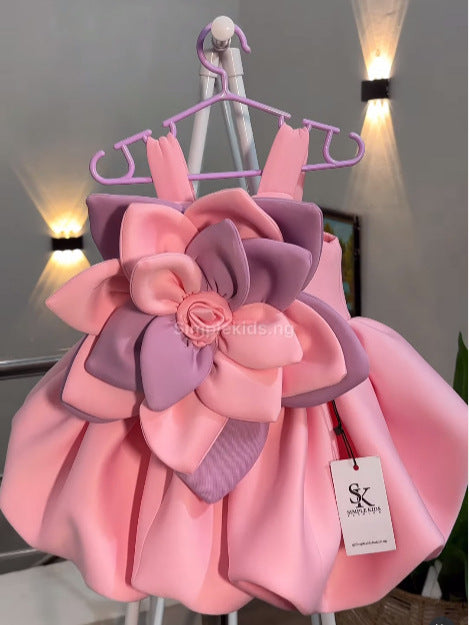 Disney-Inspired Enchanted Pink Floral Princess Dress for Baby Girls - Perfect Birthday & Flower Girl Attire