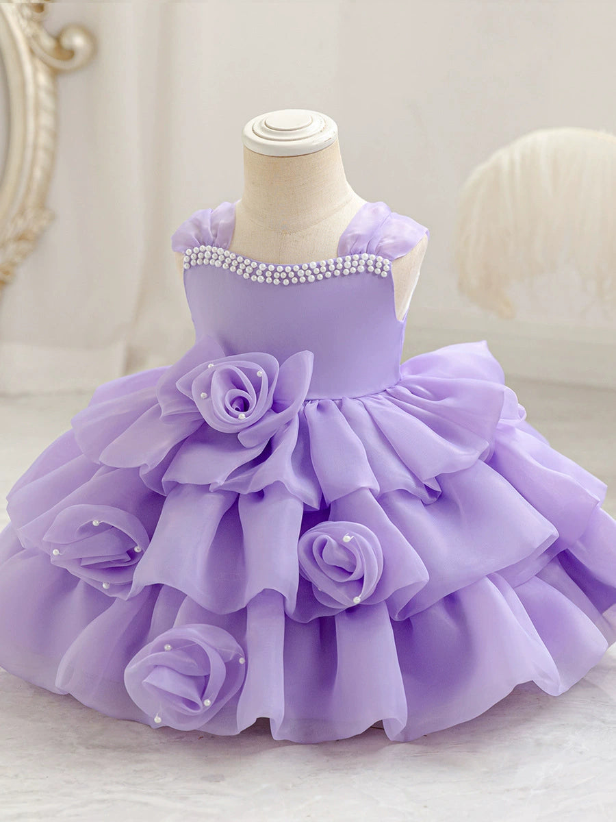 Girls' Princess Skirt Cross-border Western-style High-end Party Performance Clothing Small and Medium-sized Children's Pontoon Skirt Baby Children's Clothing Children's Dress