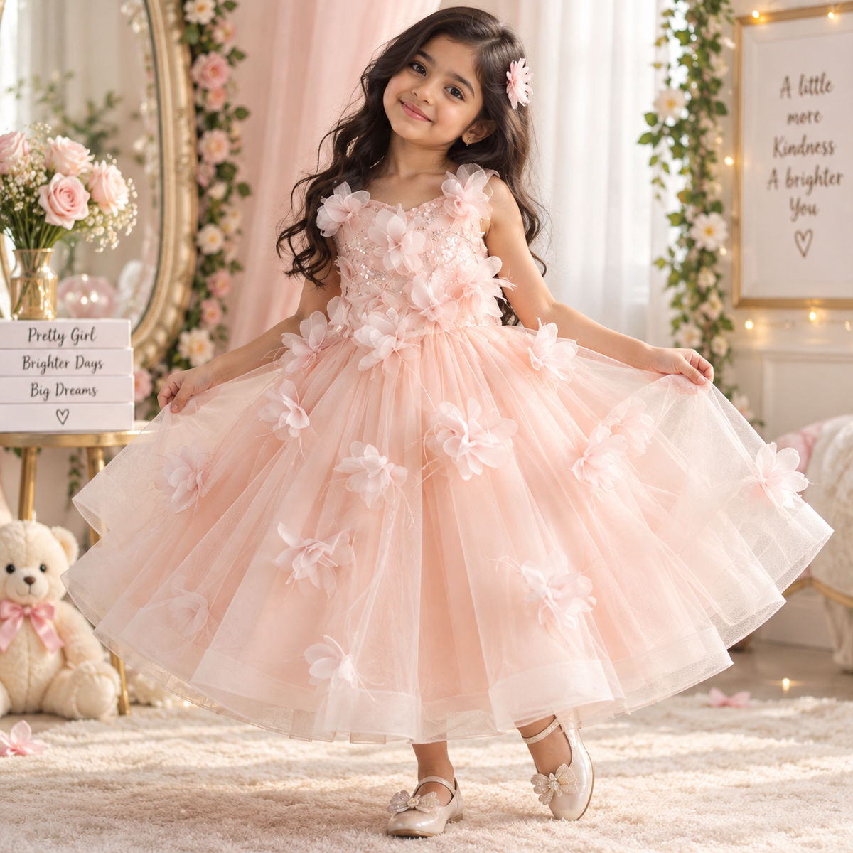 Pink Pleated Princess Dress