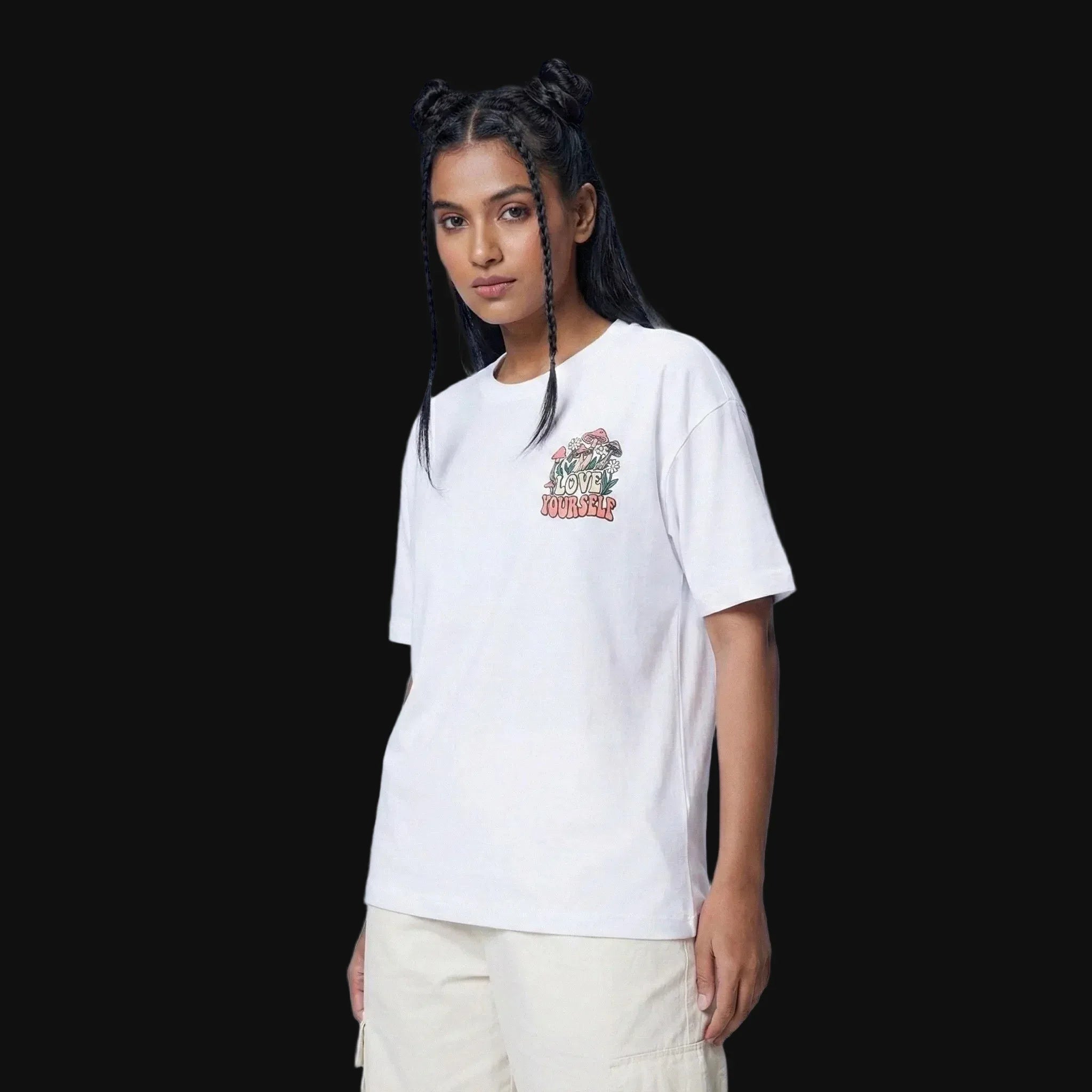 Love Yourself White Oversized T-Shirt - styleflea