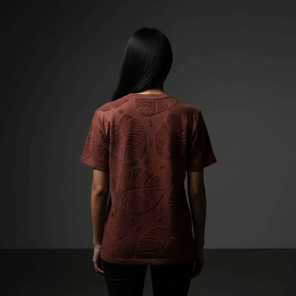 Maroon Textured Polo