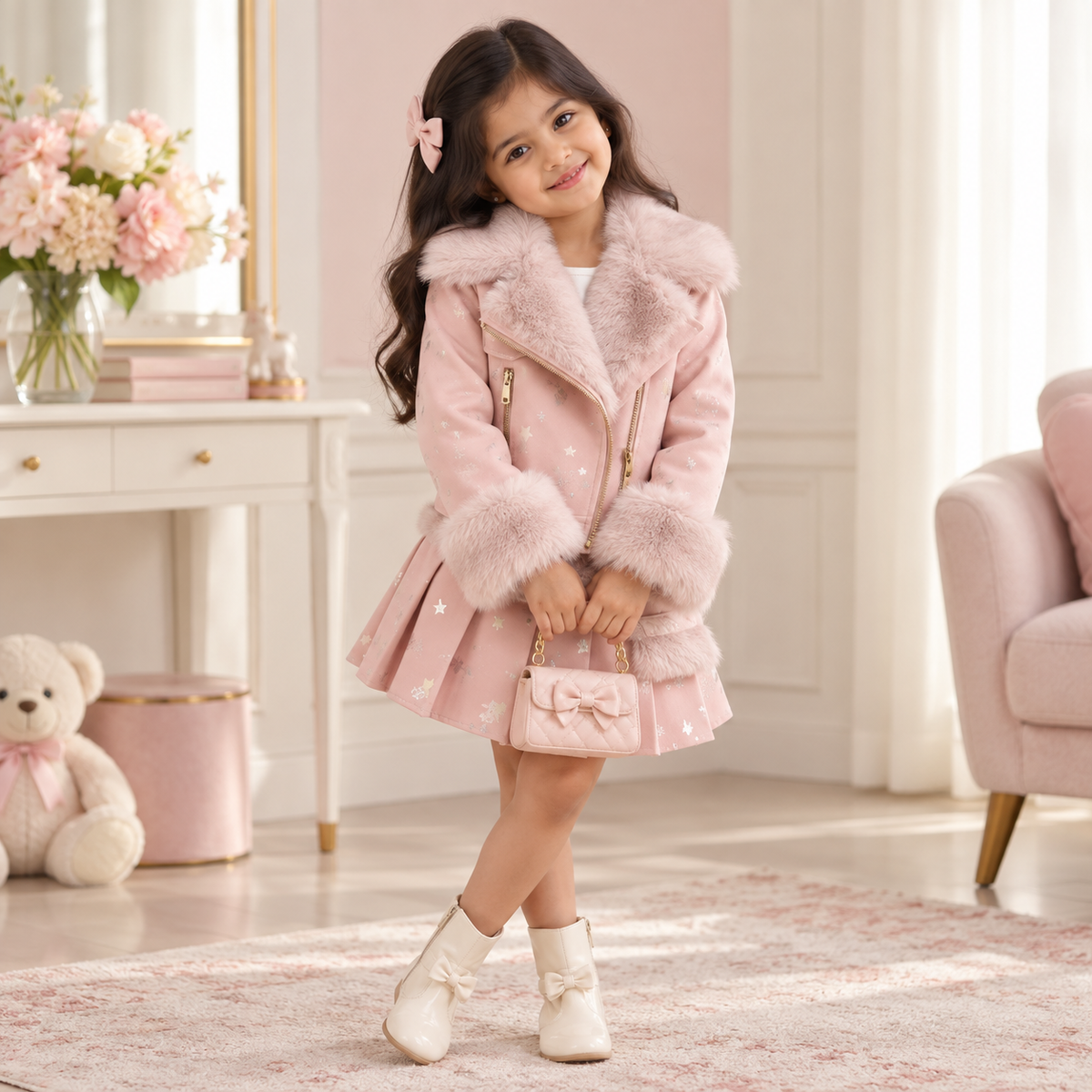 Winter Bloom Jacket & Skirt Set