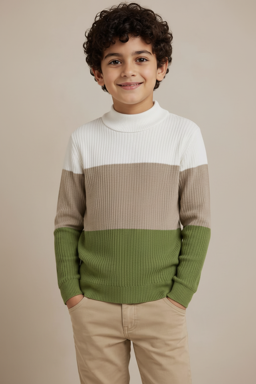 Boy 2 - White Olive Sweater