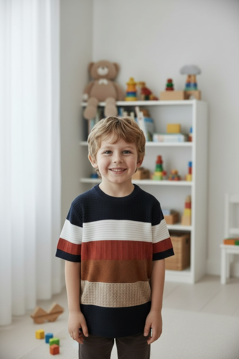 Boy 5 - Navy Red