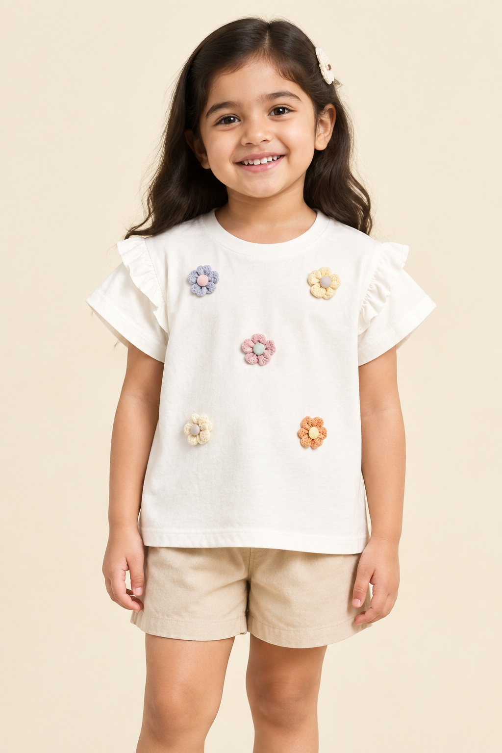 Girls' Printed Short-Sleeve Summer T-Shirt