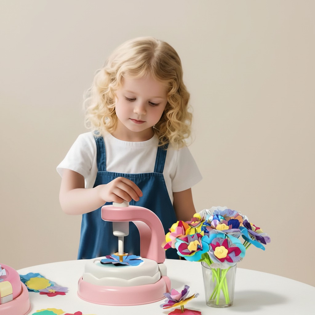 DIY Flower Making Kit for Kids – Creative Handmade Flower Craft Toy with Press Machine