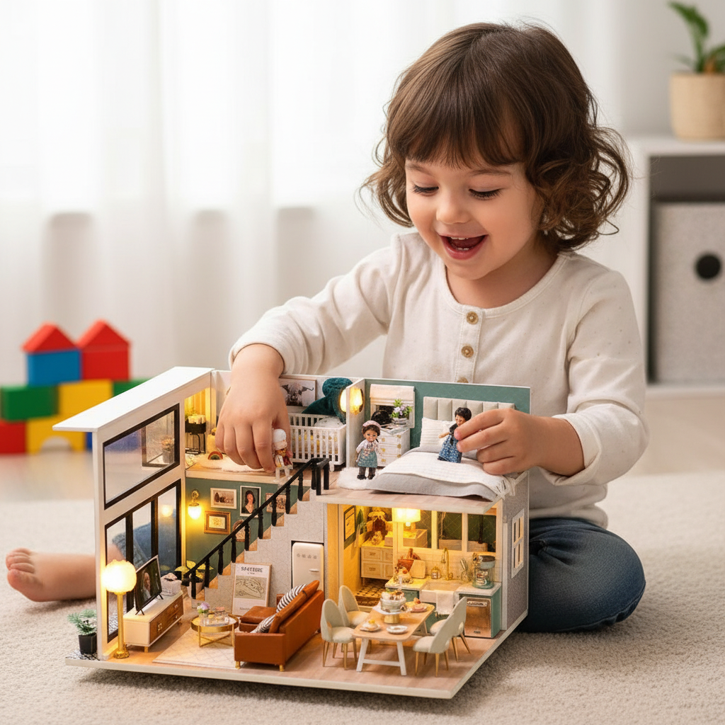 Handmade Miniature LED Dollhouse