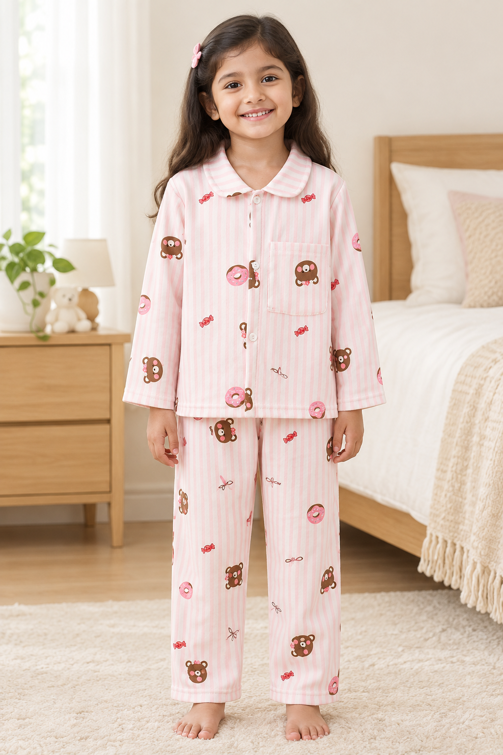 Kids Winter Pyjama Set – Collared Top & Pants