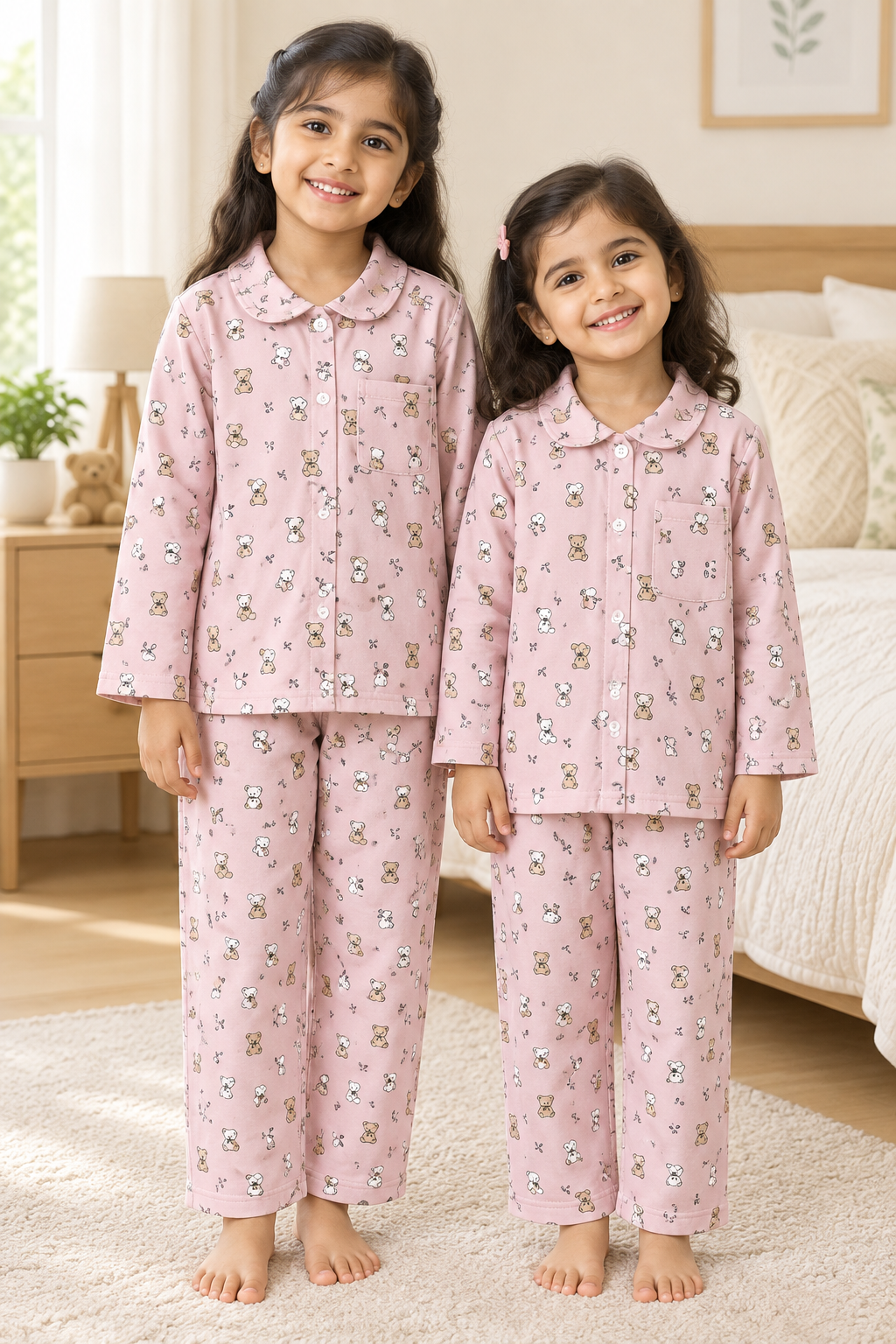 Kids Winter Pyjama Set – Collared Top & Pants