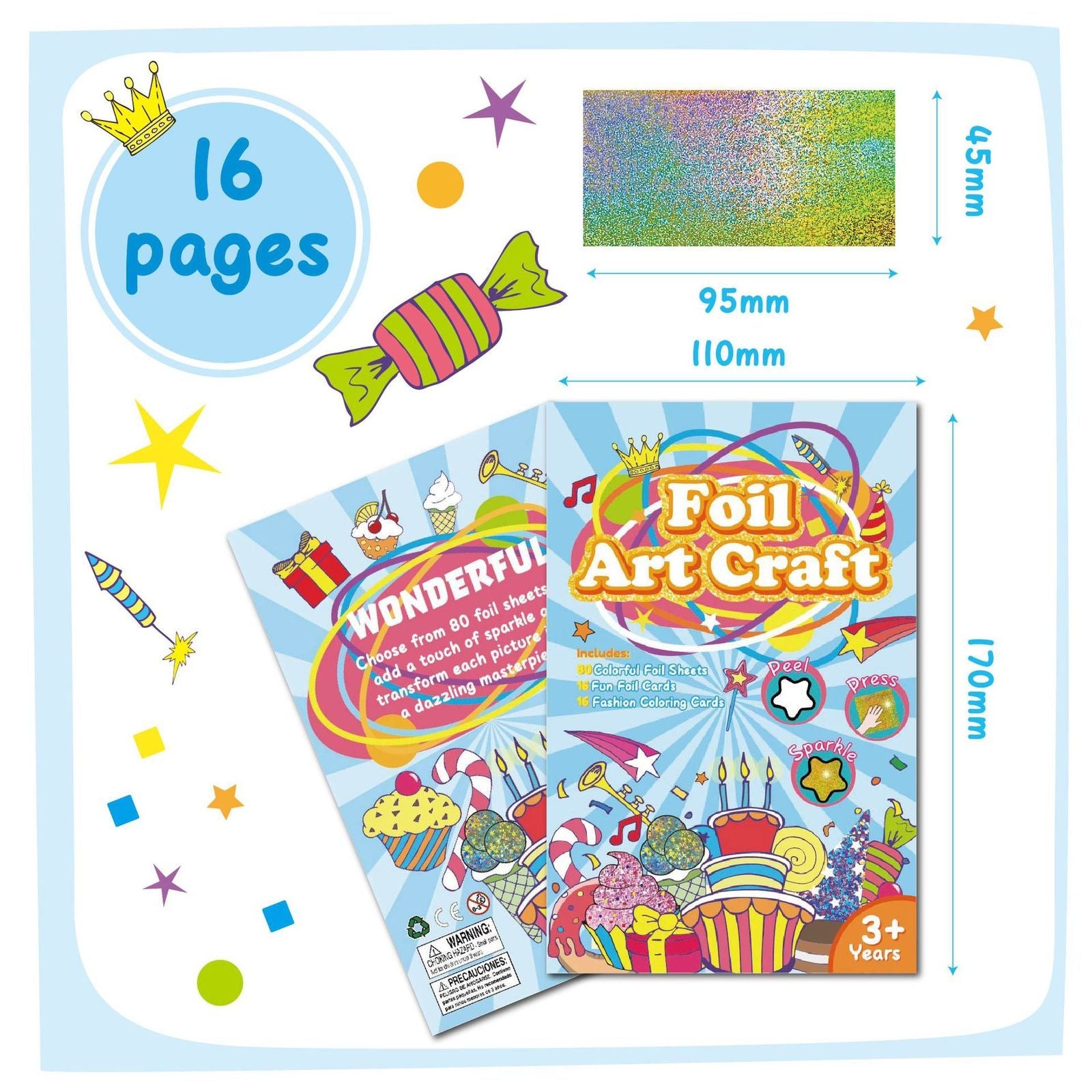 DIY Magic Foil Art & Coloring Craft Kit for Kids