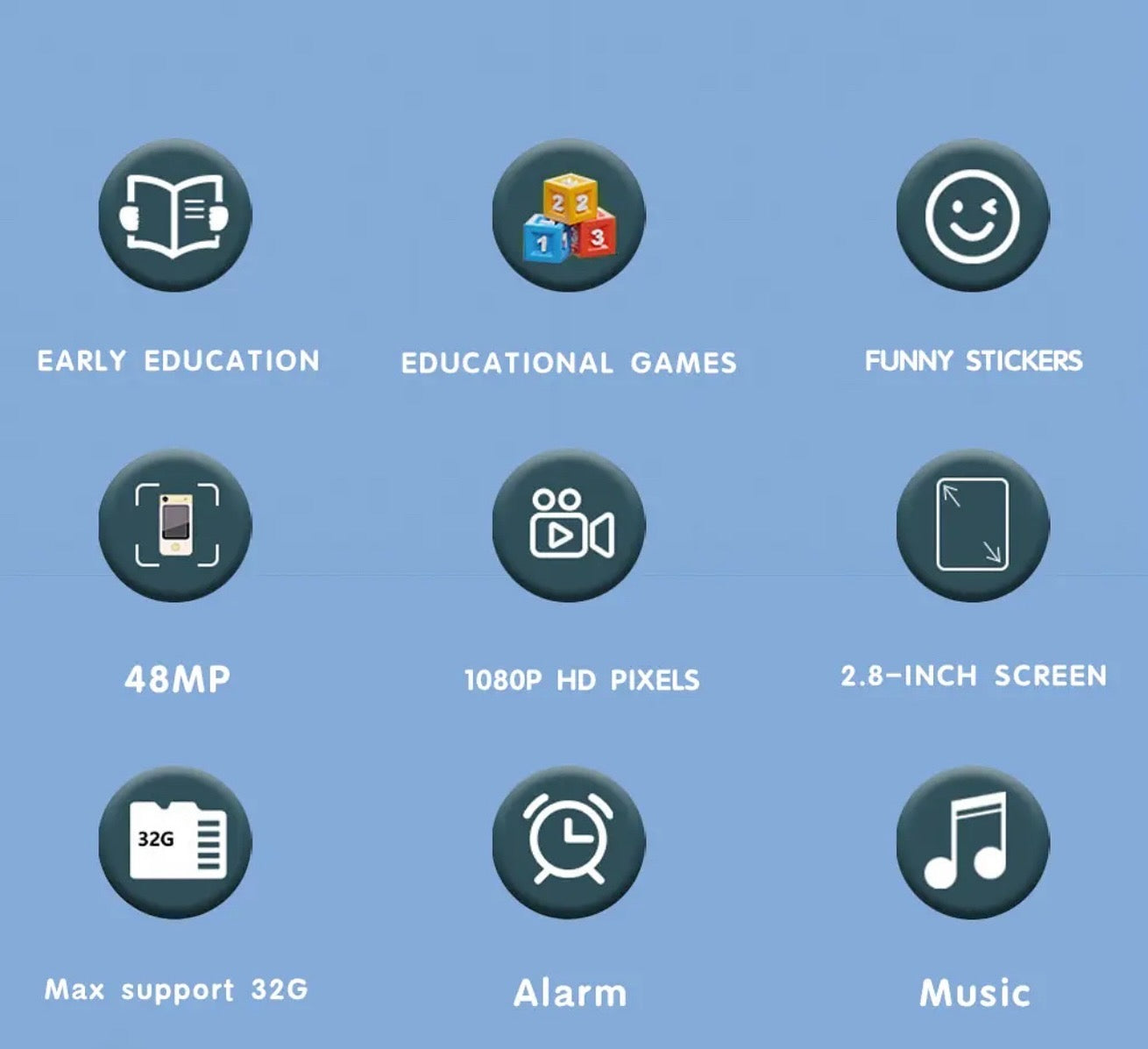 Interactive Kids Phone with Camera | STEM Learning Toy Ages 3-8