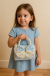 New Pearl Bow Little Fragrance Mini Girls Princess Pearl Handheld Crossbody Accessories Bags Wholesale